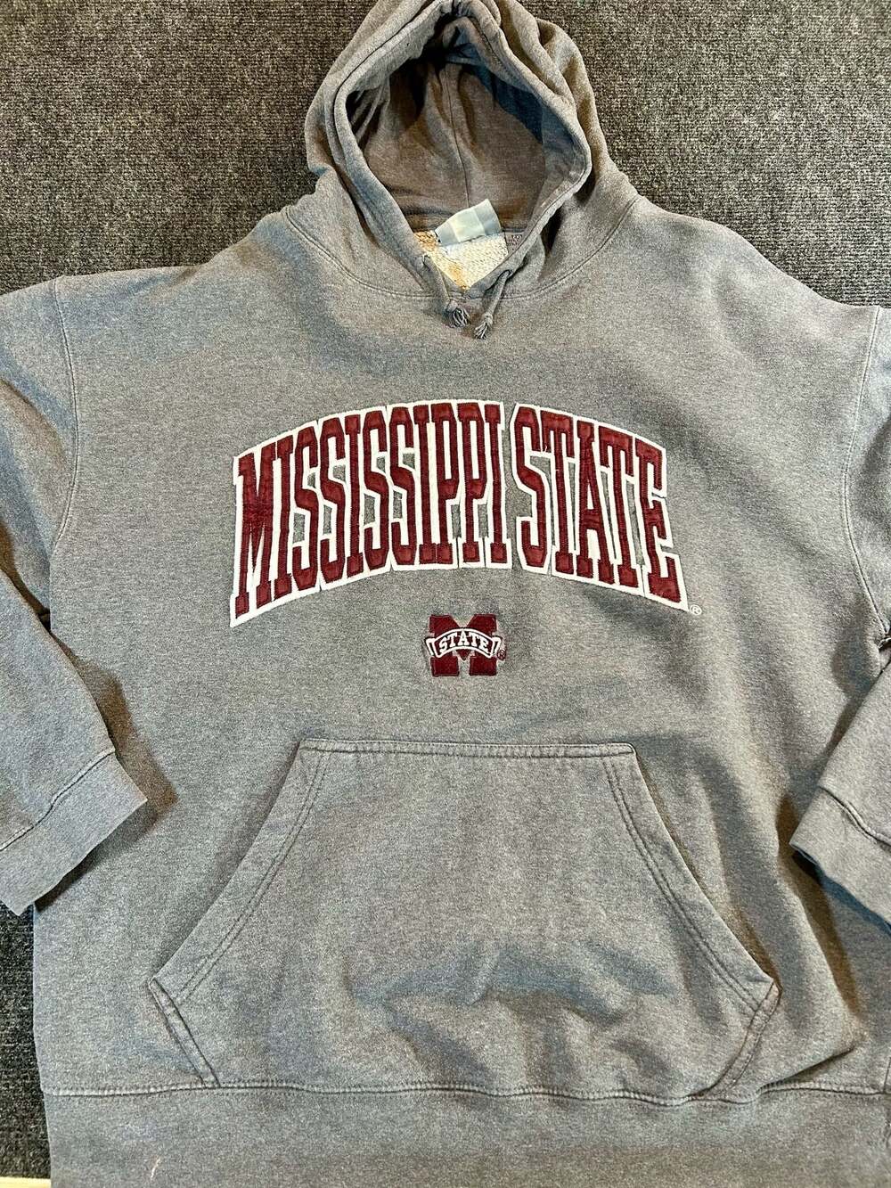 J. America Mississippi State Bulldogs Gray Pullover Hoodie Sweatshirt 2XL